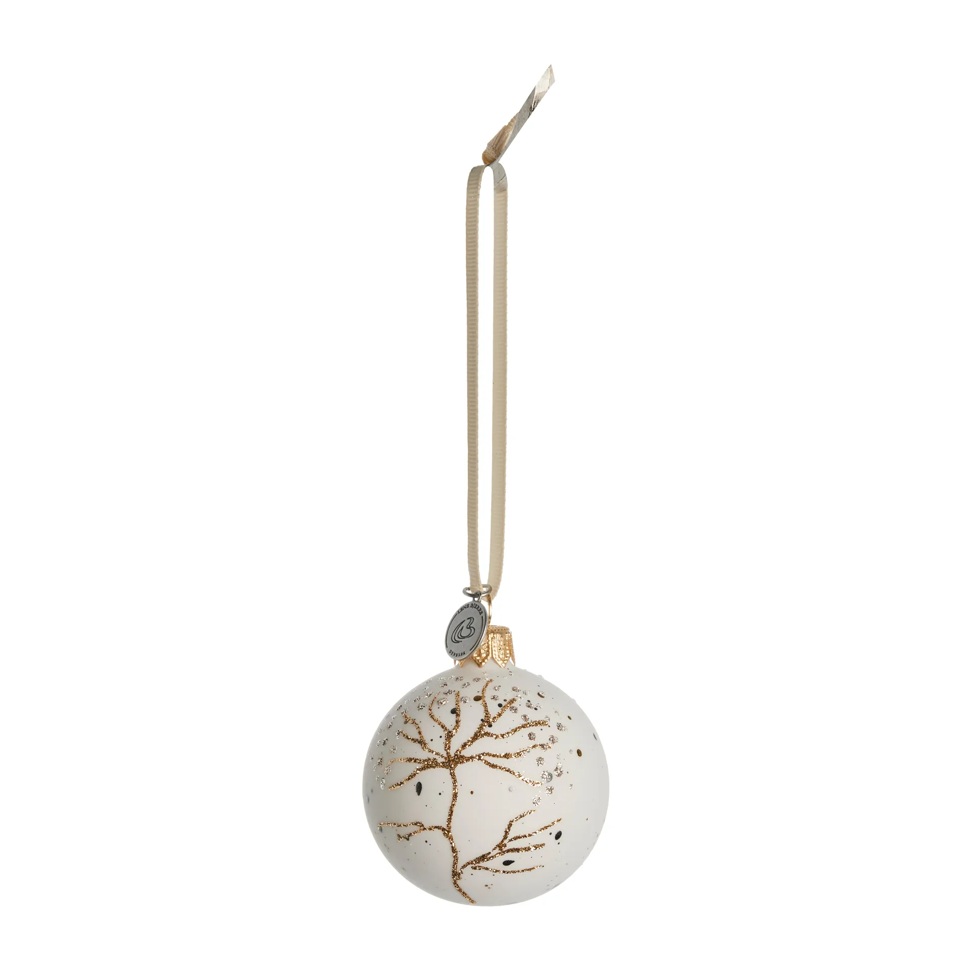 Bola de navidad Cadelia rama Ø6 cm, white-light gold Lene Bjerre