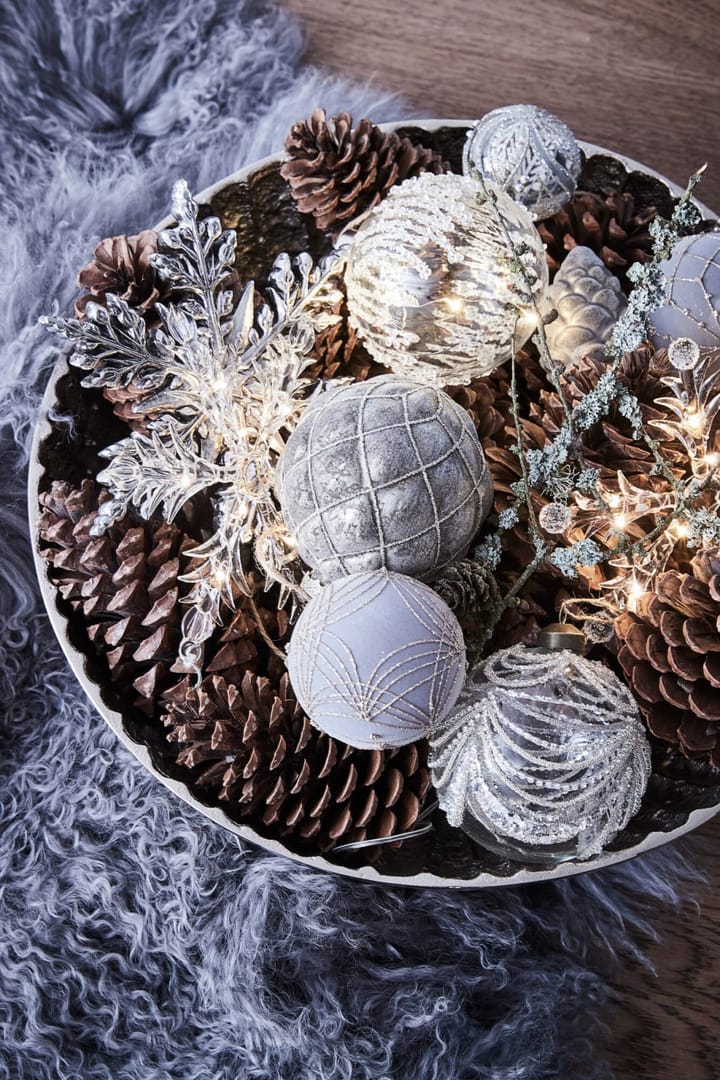 Bola de Navidad Norille Ø11 cm, Gris oscuro, redes Lene Bjerre