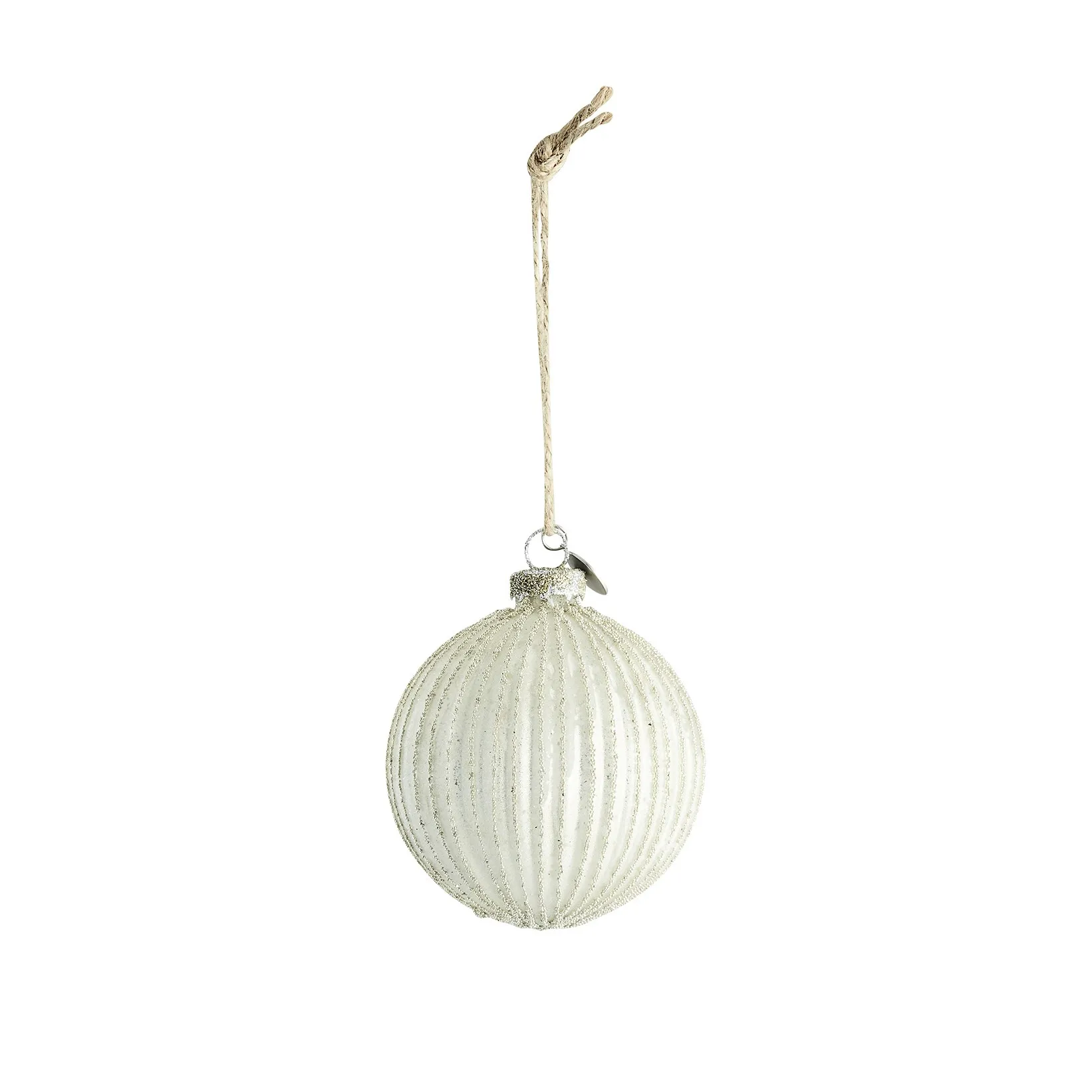Bola de navidad Norille Ø8 cm, Antique white-plata Lene Bjerre