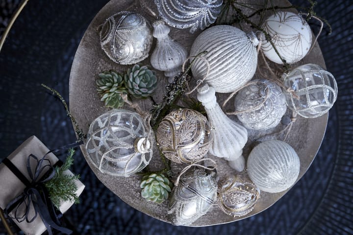 Bola de navidad Norille Ø8 cm, Antique white-plata Lene Bjerre