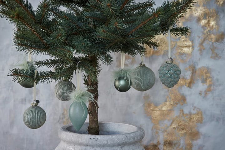 Bola de Navidad Norille Ø9 cm, Dusty green redes Lene Bjerre