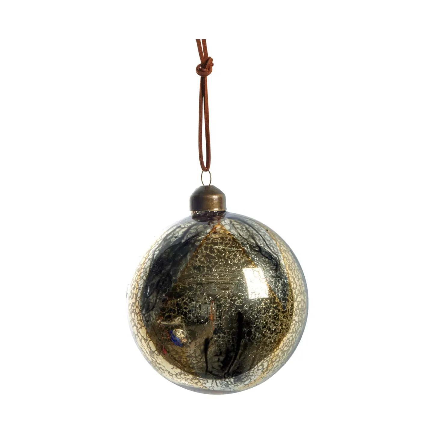 Bola de Navidad Nosille redonda Ø10 cm, Plata-oro Lene Bjerre