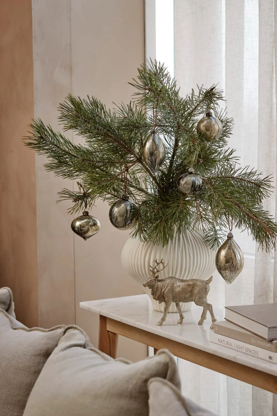 Bola de Navidad Nosille redonda Ø10 cm, Plata-oro Lene Bjerre