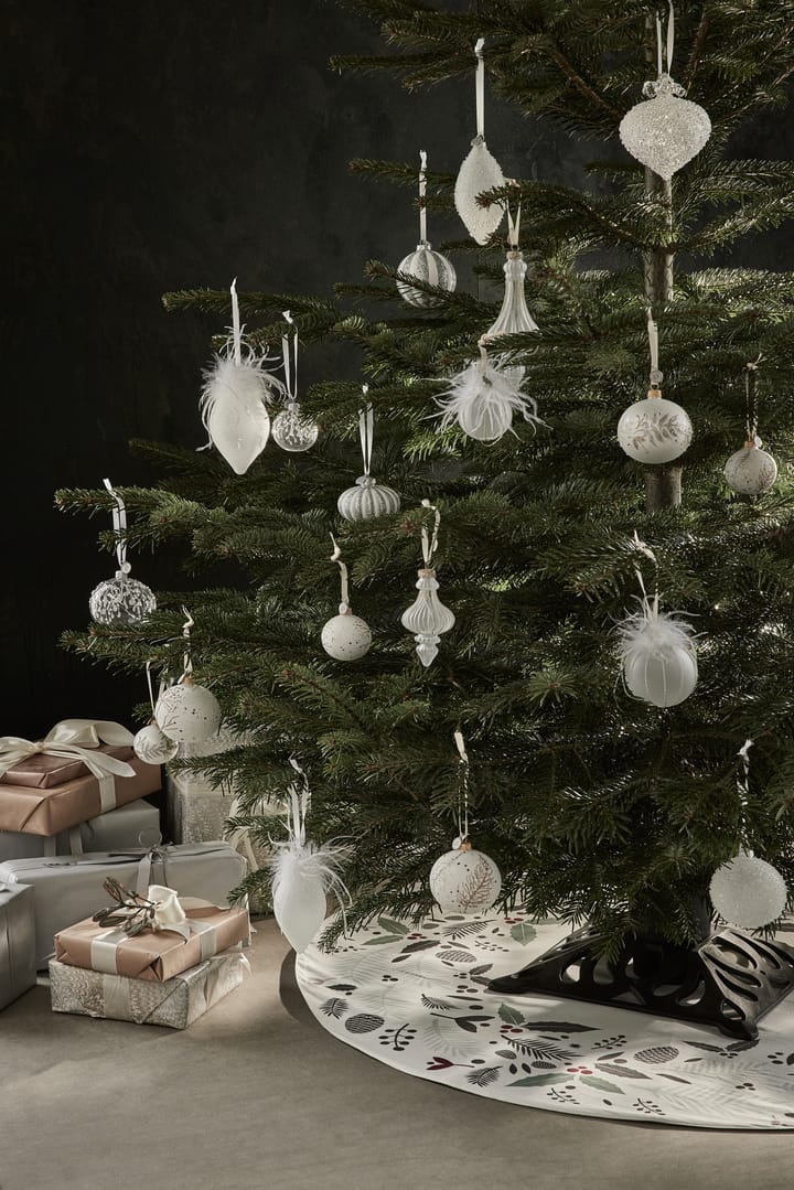 Bola de navidad Selvie Ø8 cm, white-silver Lene Bjerre