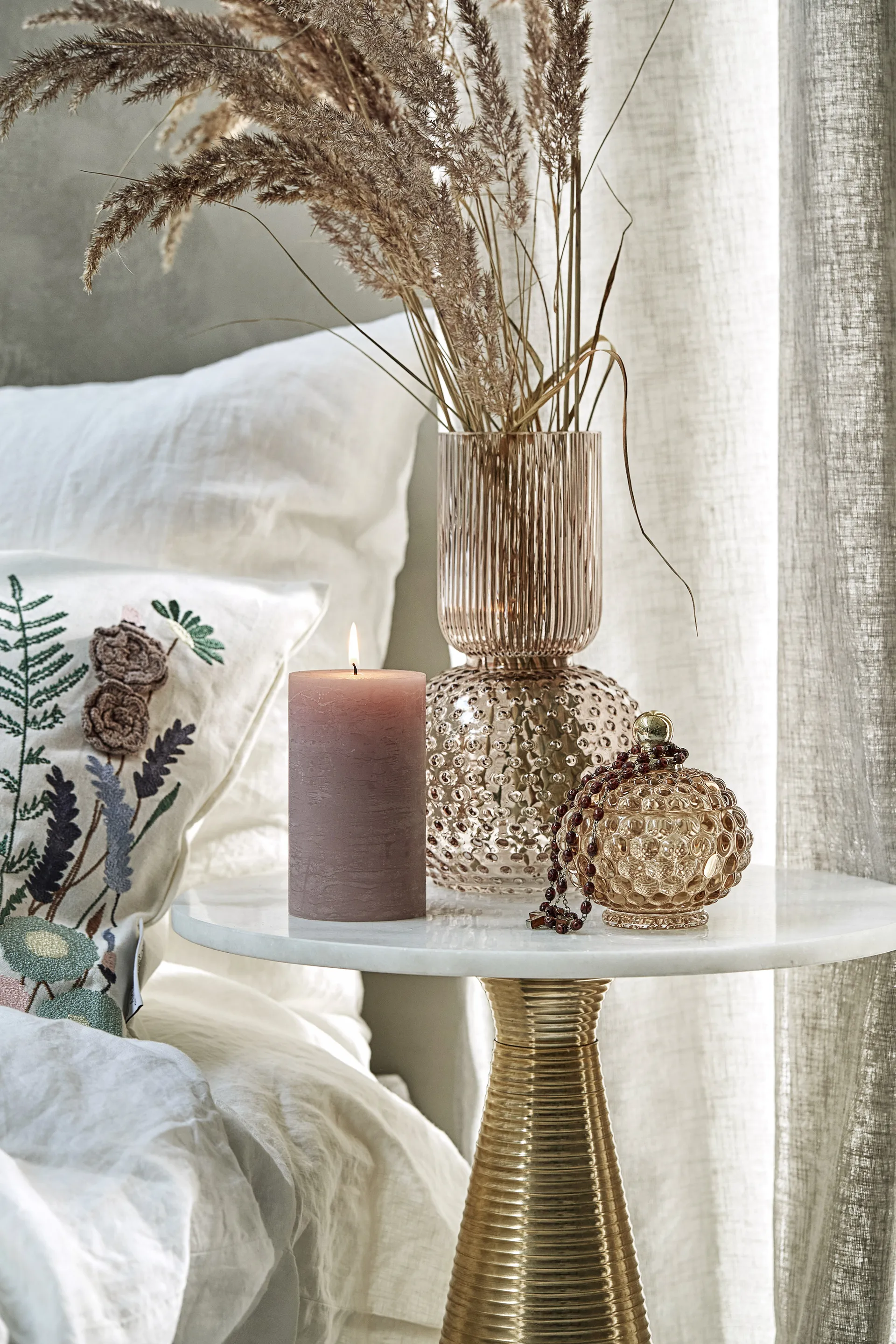 Bote con tapa Miya Ø10 cm, Golden brown Lene Bjerre