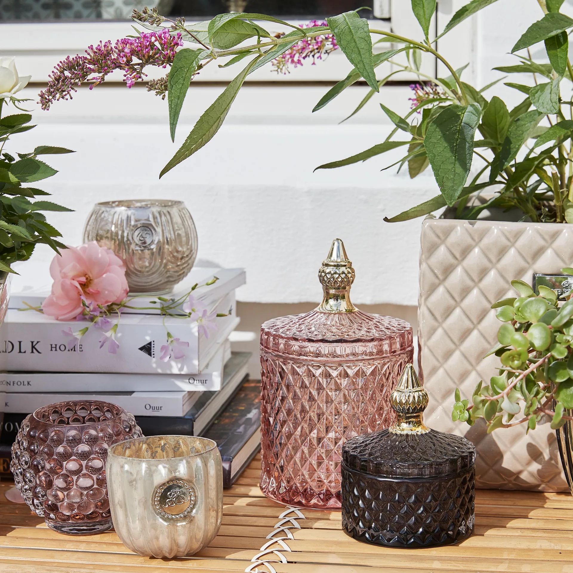 Bote de almacenaje con tapa Miya Ø10,5 cm, Misty rose Lene Bjerre