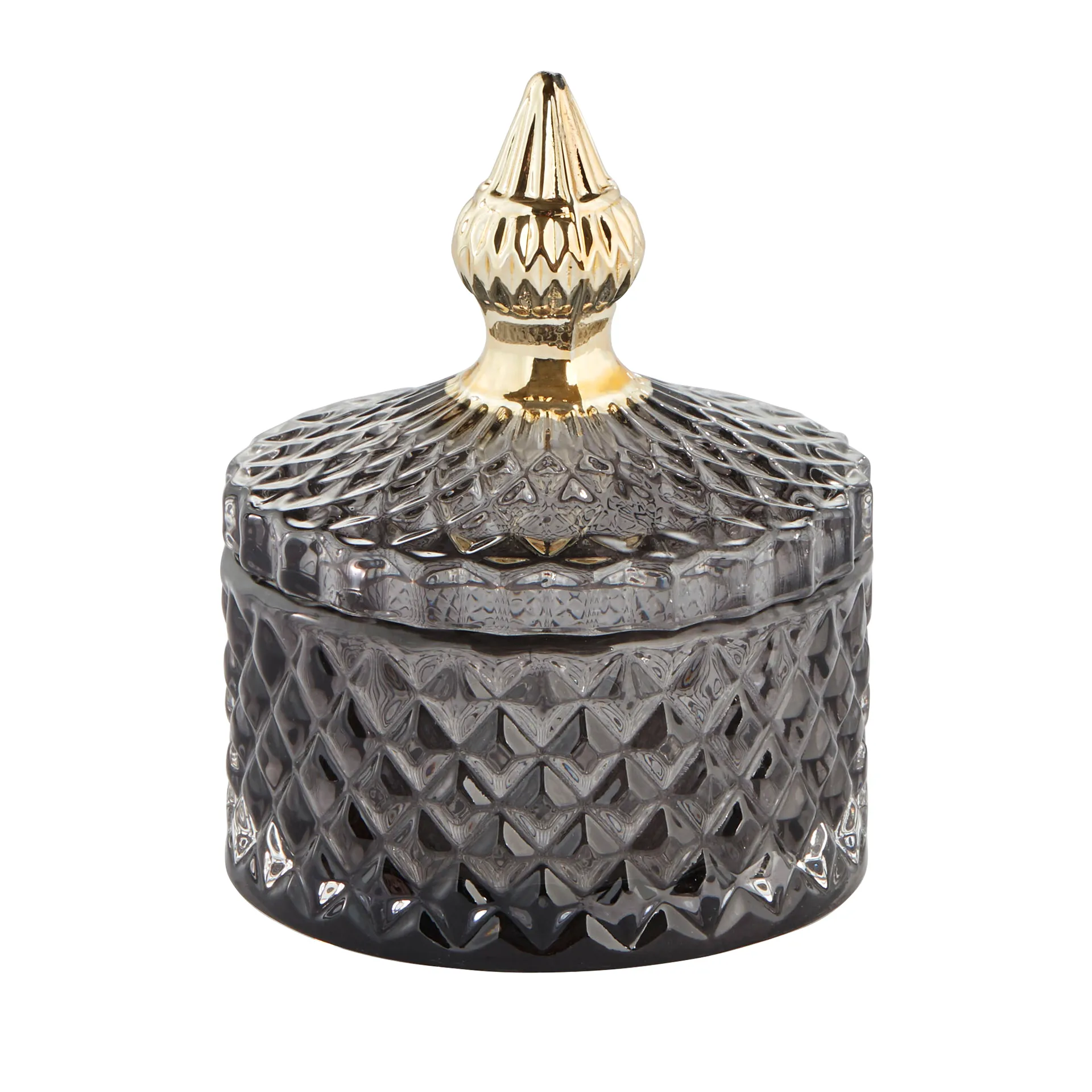 Bote de almacenaje con tapa Miya fØ8,5 cm, gris oscuro Lene Bjerre