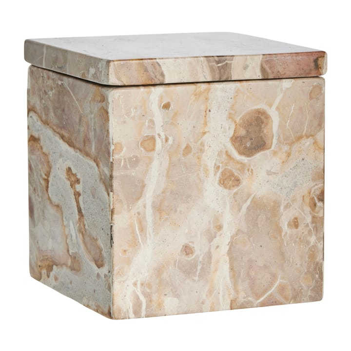 Caja de almacenaje de mármol Ellia 12x12 cm - Linen - Lene Bjerre