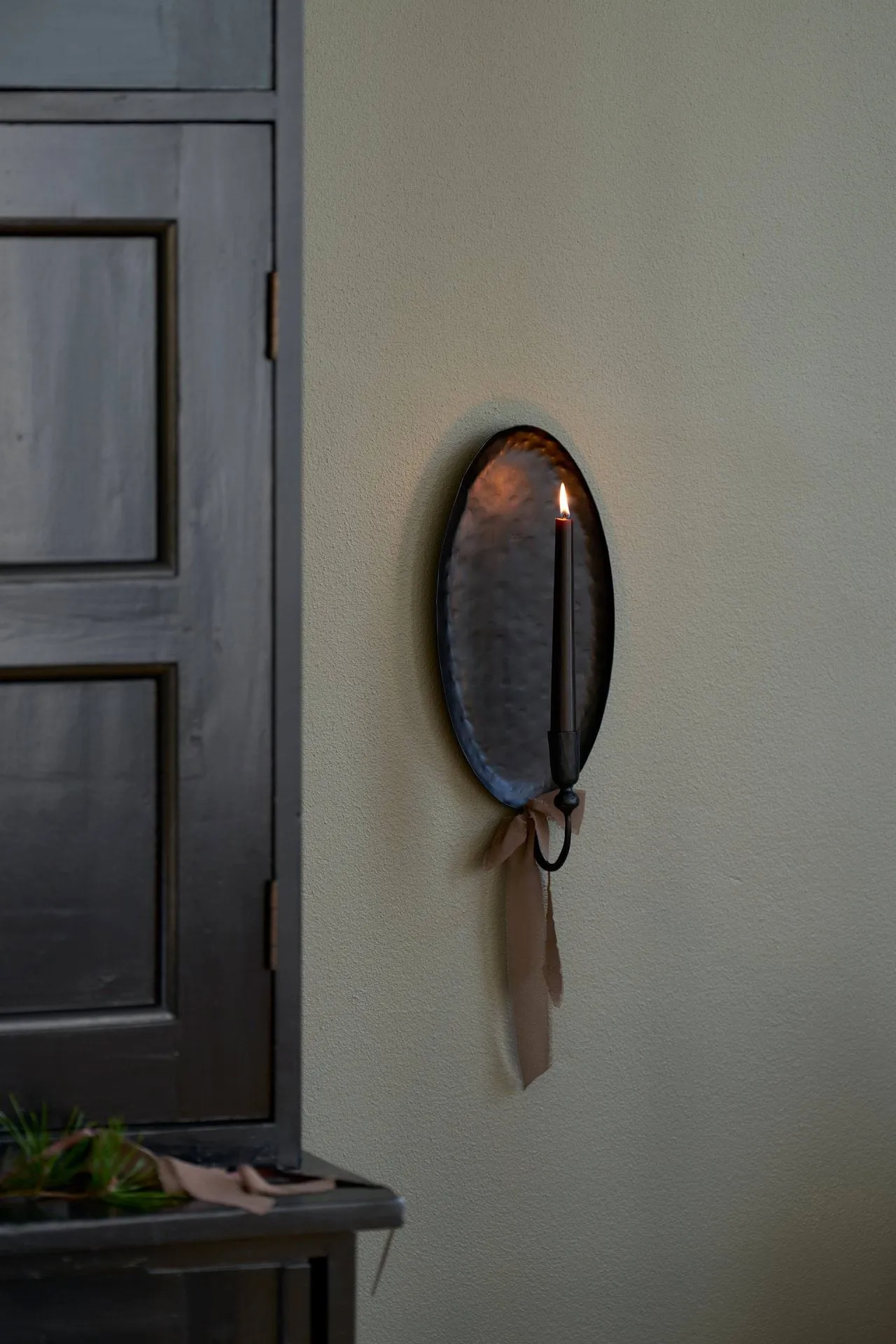 Candelabro de pared Inine, Negro, 17x40 cm Lene Bjerre