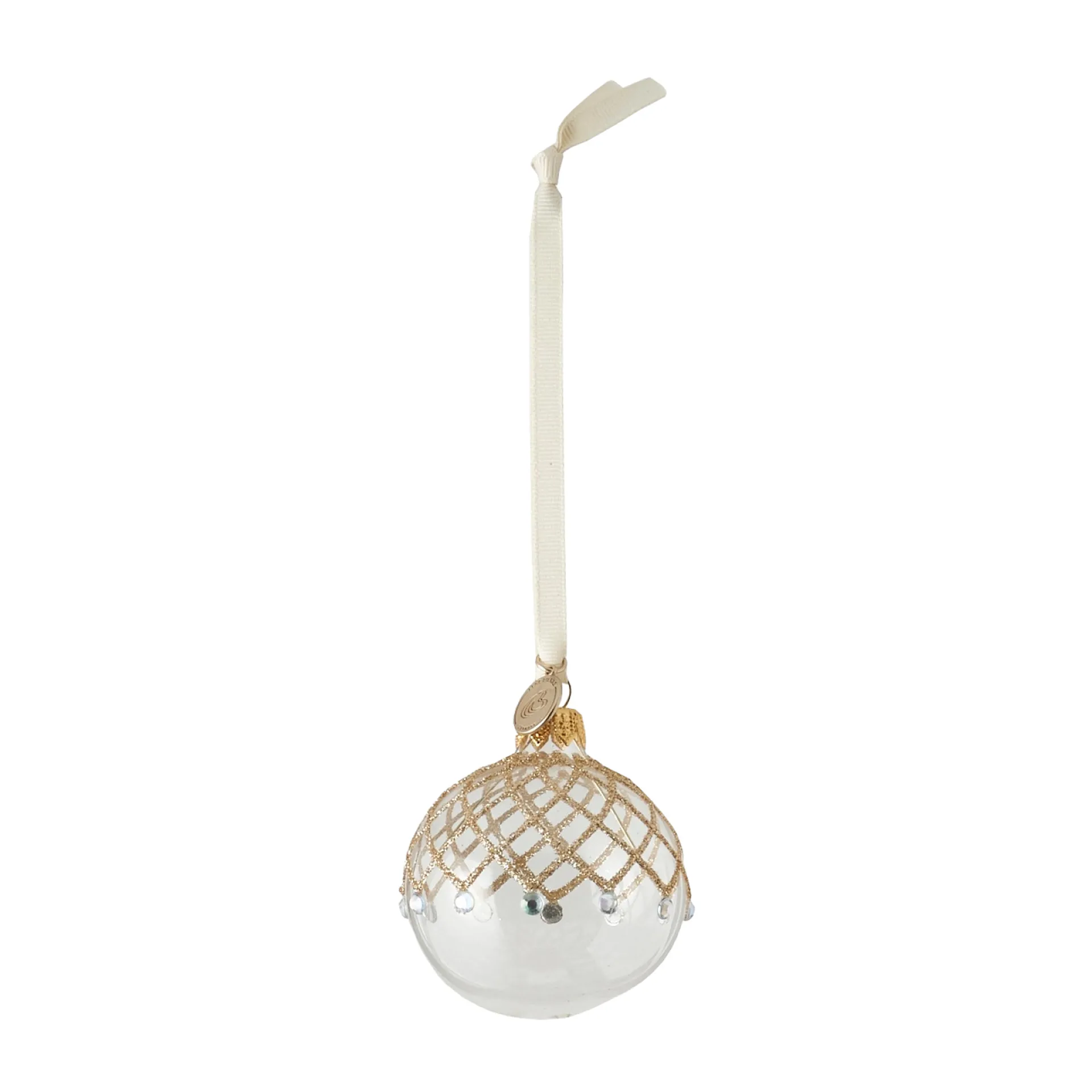 Colgante de navidad Cadelia Ø6 cm, clear-light gold Lene Bjerre