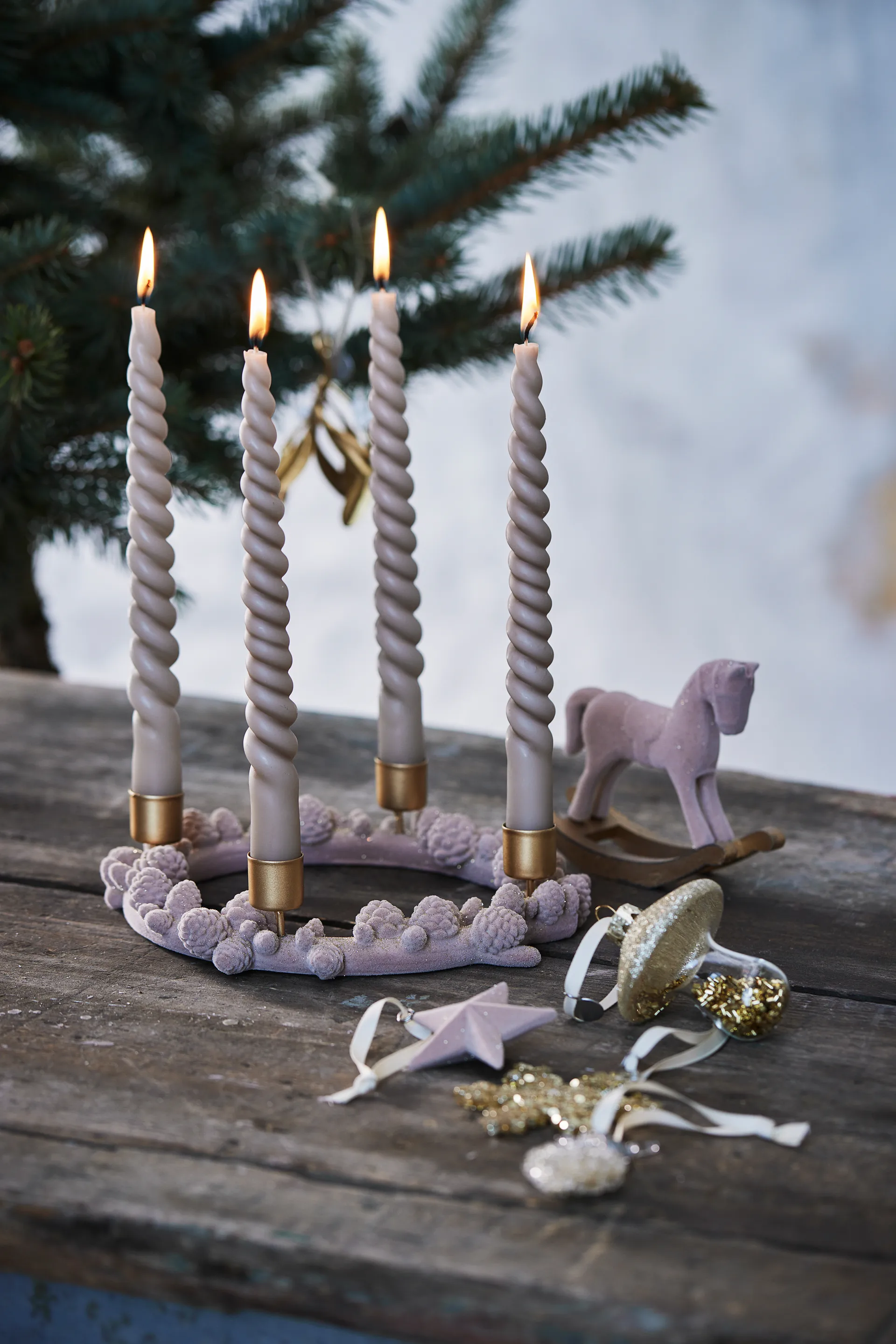 Colgante de navidad Cristelle 9 cm, light gold Lene Bjerre