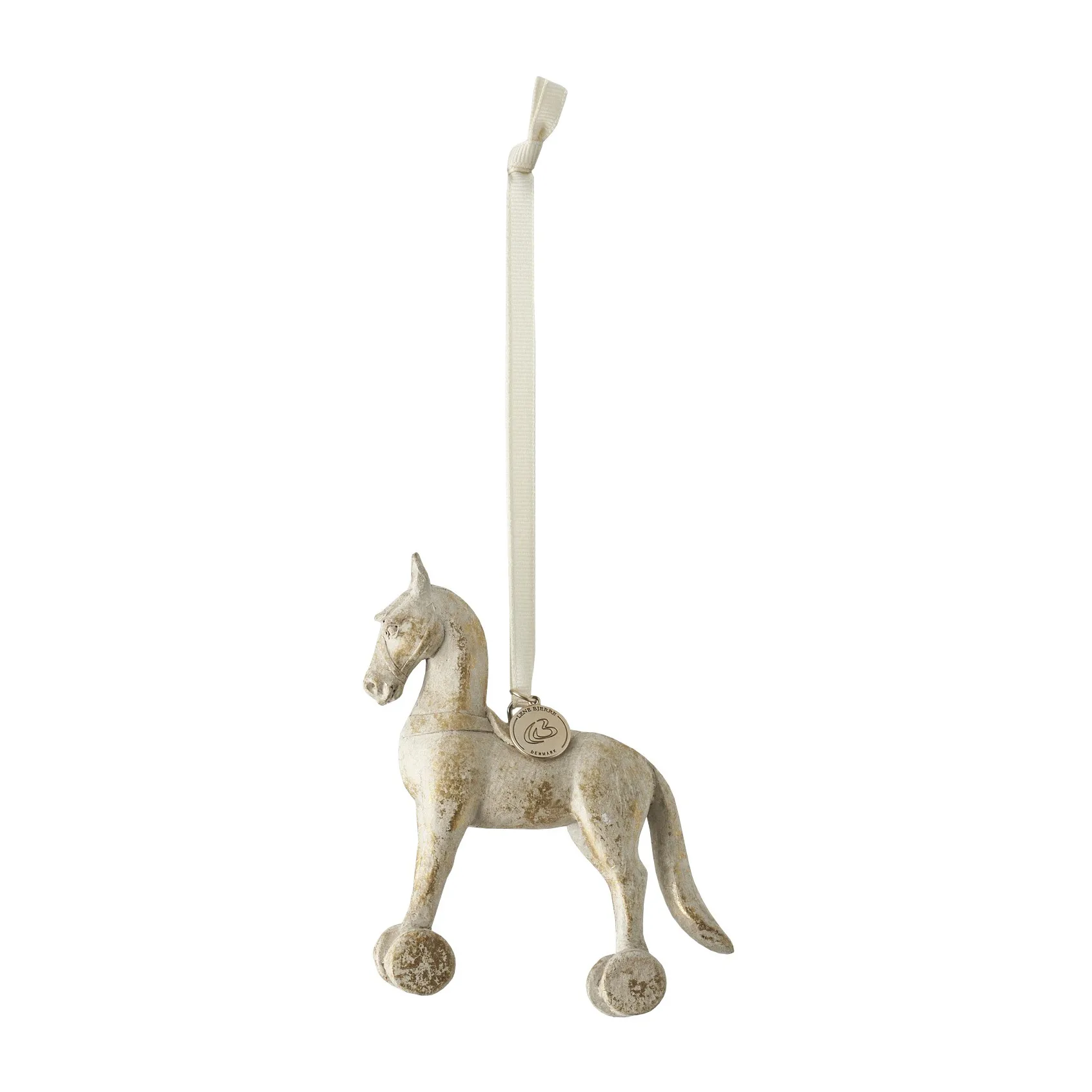 Colgante de navidad Serafina caballo 11 cm, oro antiguo Lene Bjerre