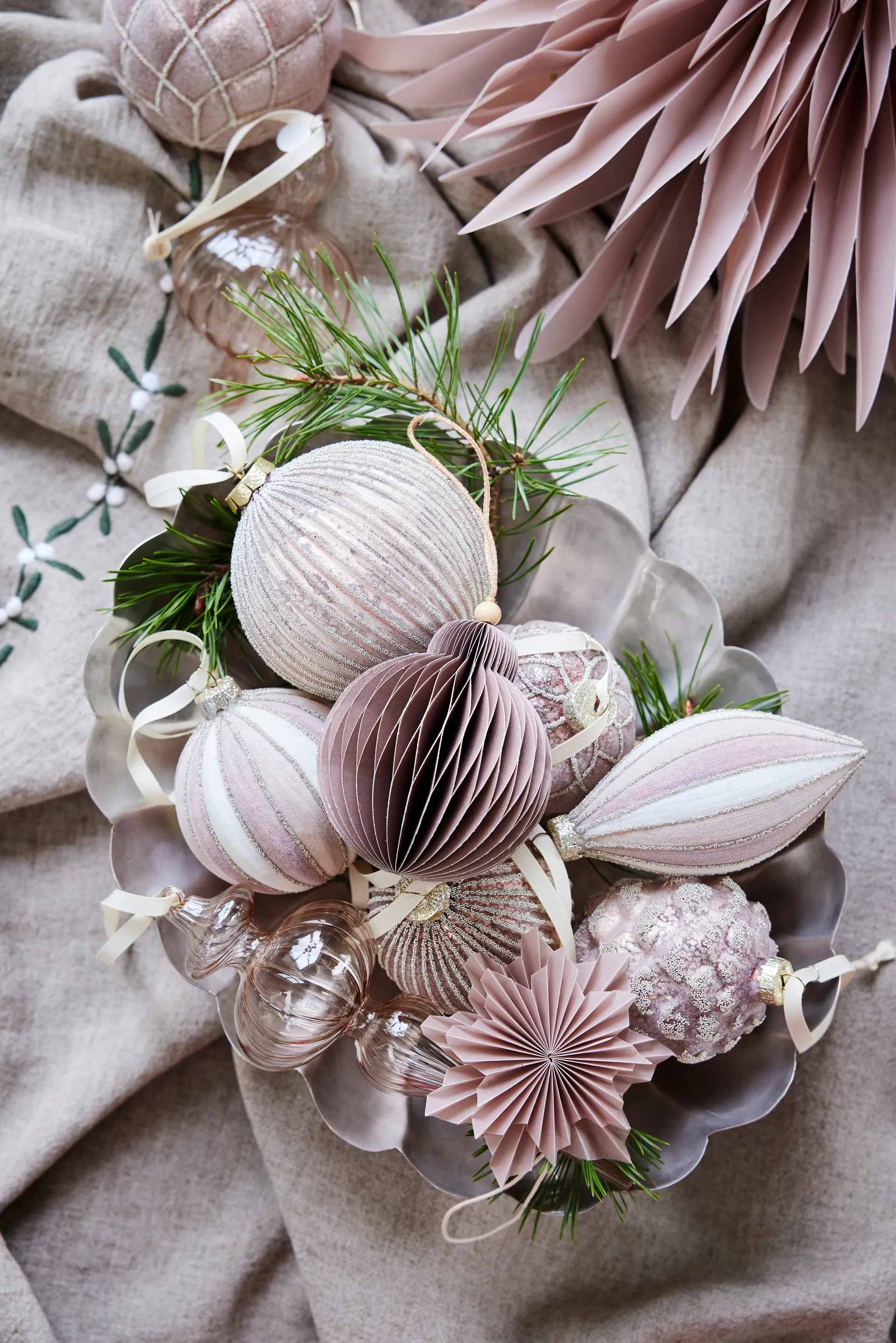 Colgante decorativo Palisa flor 10 cm, Dark rose Lene Bjerre