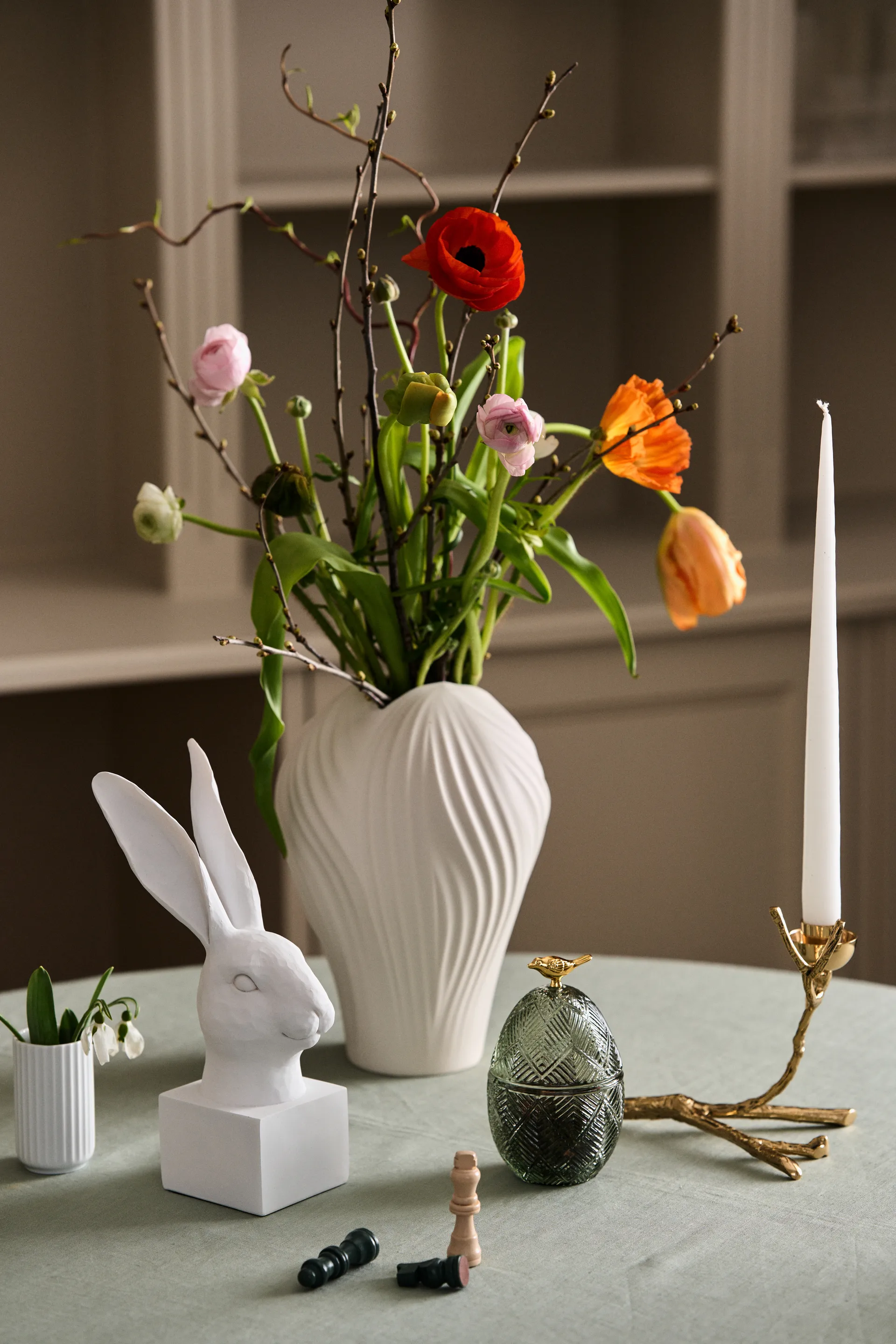 Huevo de pascua Esmia 15 cm, Green-light gold Lene Bjerre