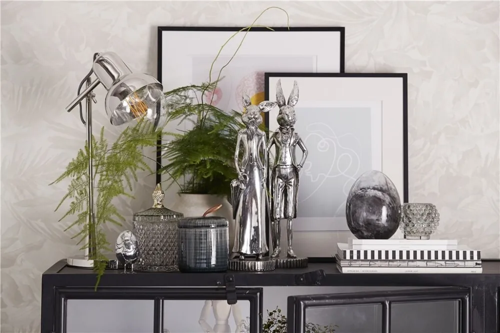 Huevo decorativo Murina 15 cm, Clear-black Lene Bjerre