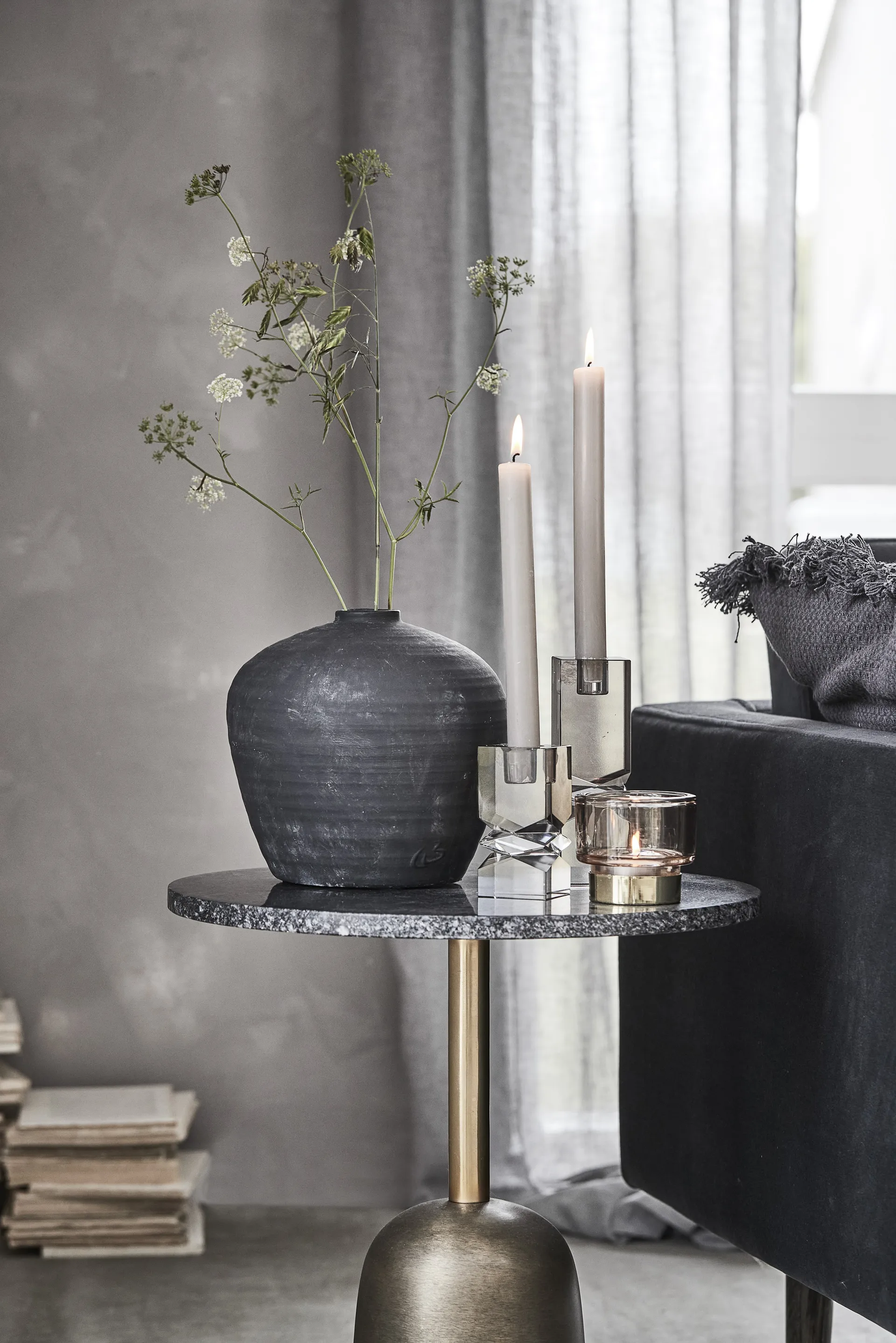 Jarrón Catia 20 cm, negro Lene Bjerre