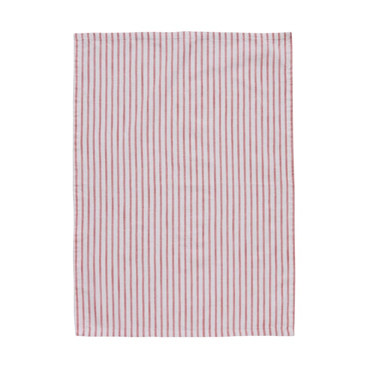 Paño de cocina Olivia con rayas delgadas 50x70 cm - Off White-Dark Coral - Lene Bjerre