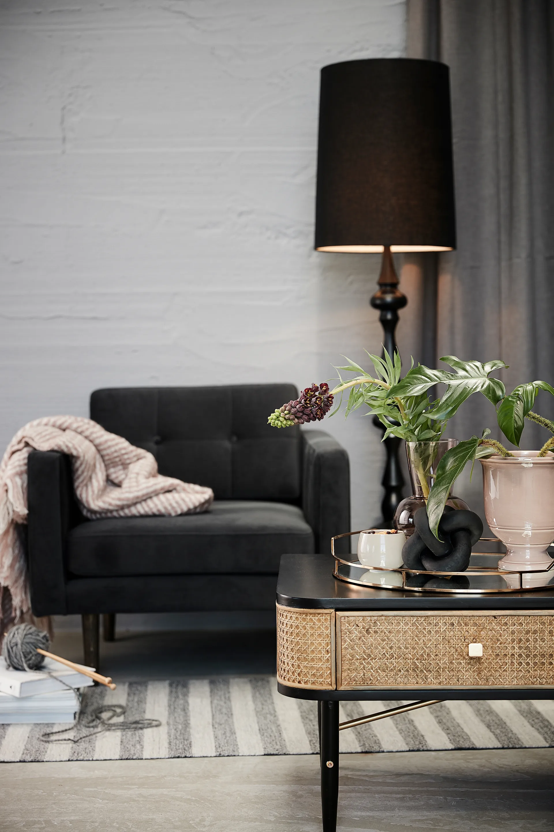 Serafina Decoración nudo 13 cm, Black Lene Bjerre