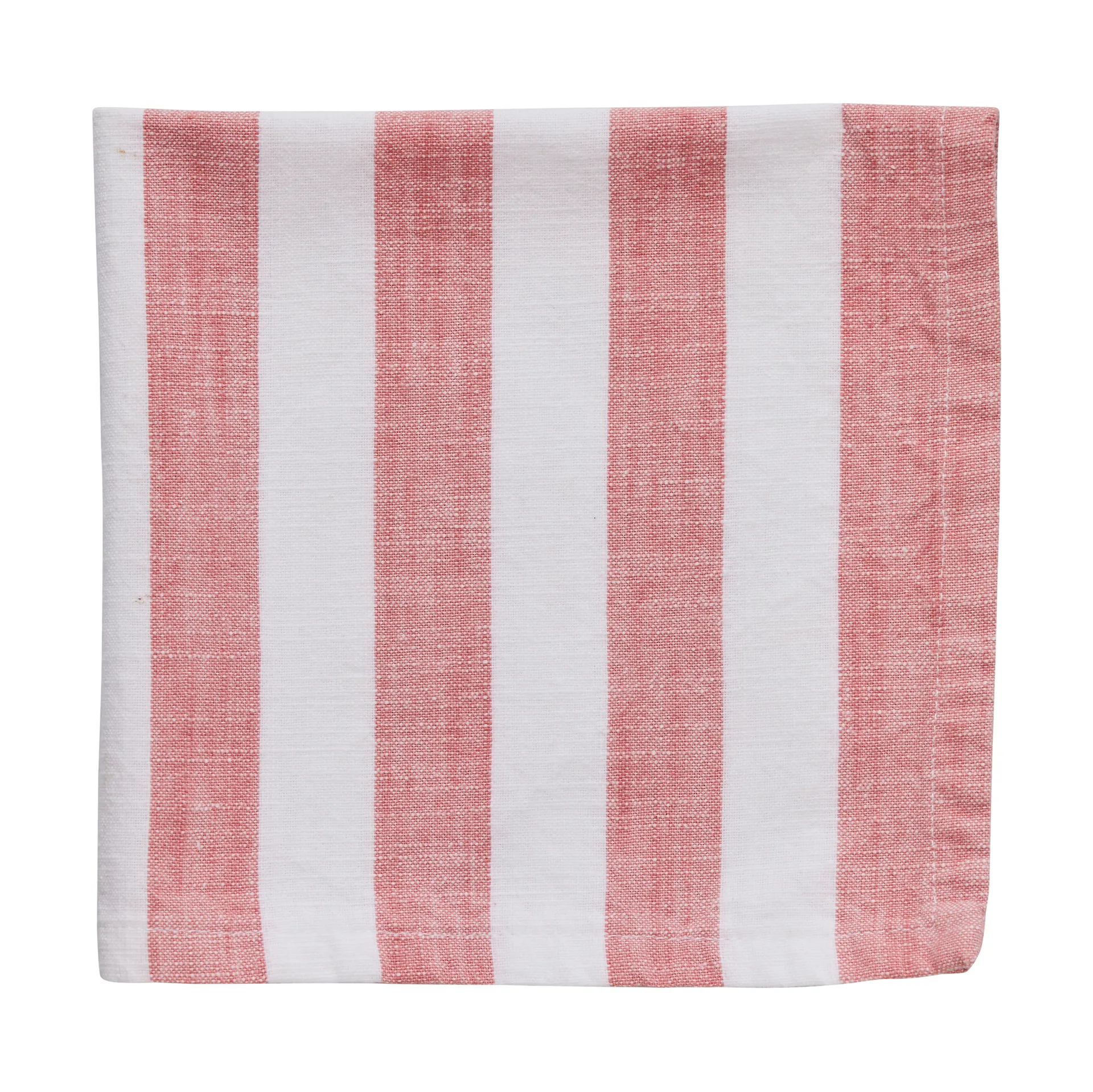 Servilleta de algodón Olivia 40x40 cm, Off White-Dark Coral Lene Bjerre