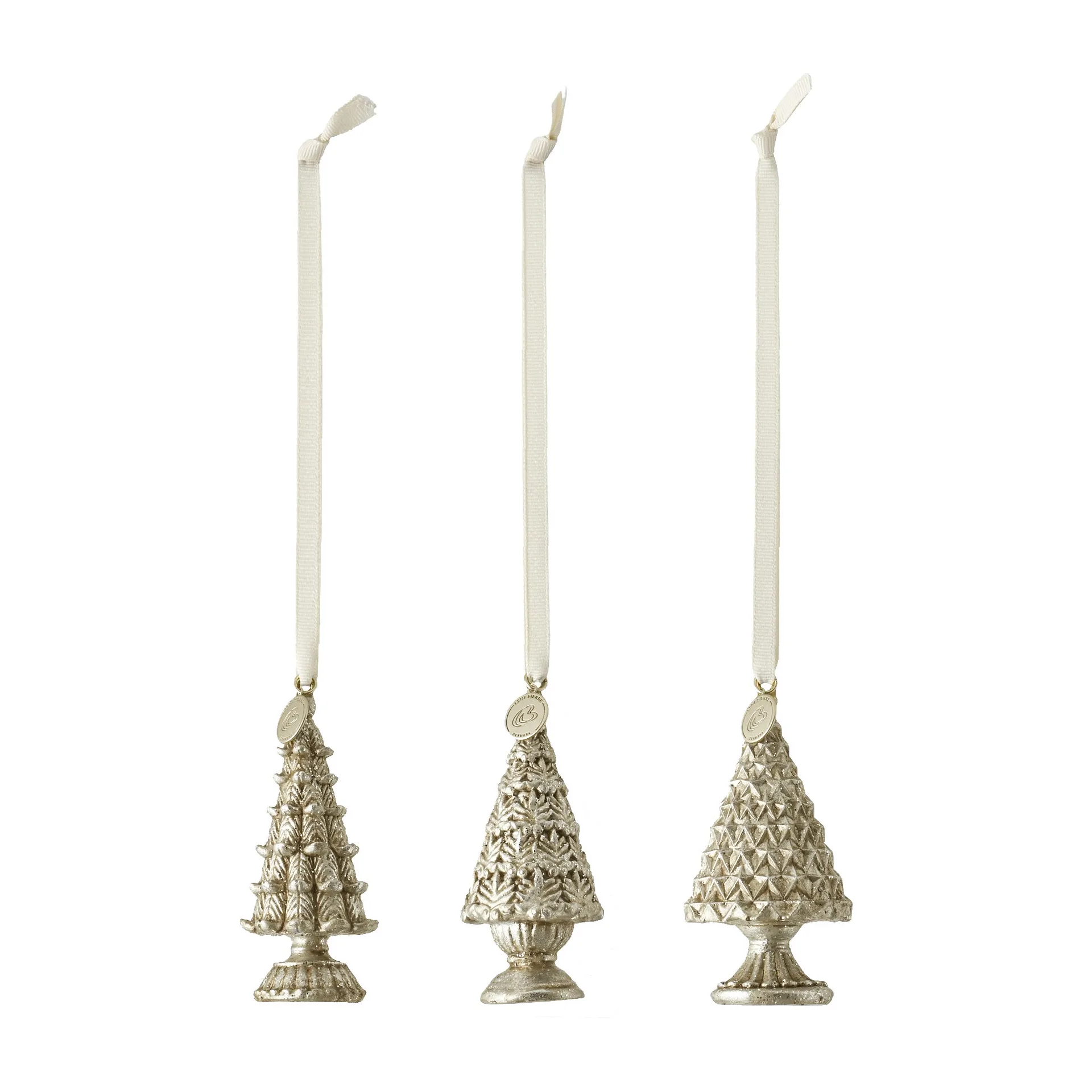 Set de 3 adornos Sella arboles de navidad, oro antiguo Lene Bjerre