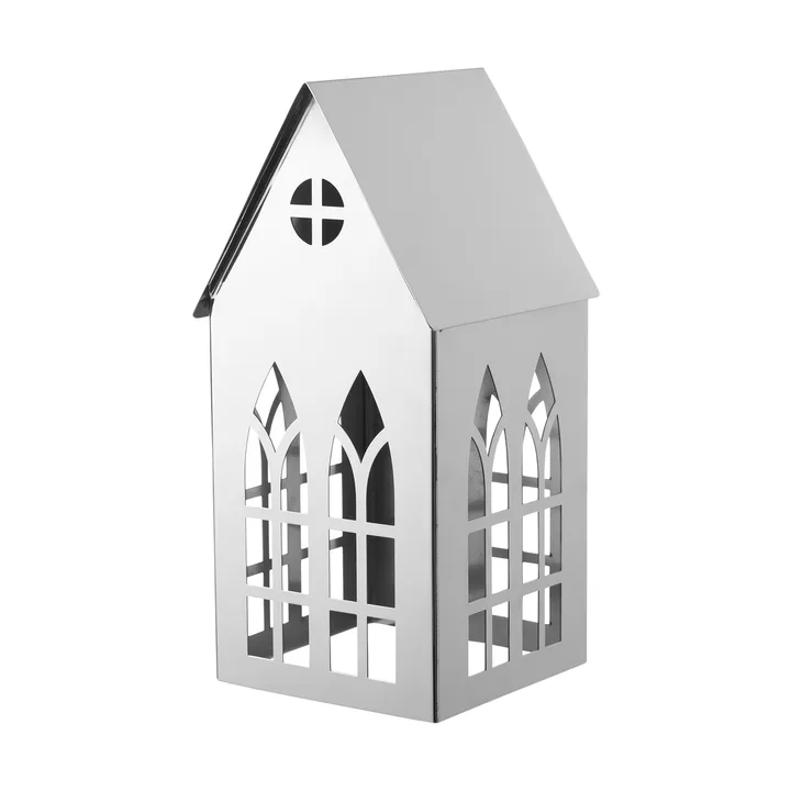 Sigrine house portavelas - Plateado, 11,5x11xH23 cm - Lene Bjerre