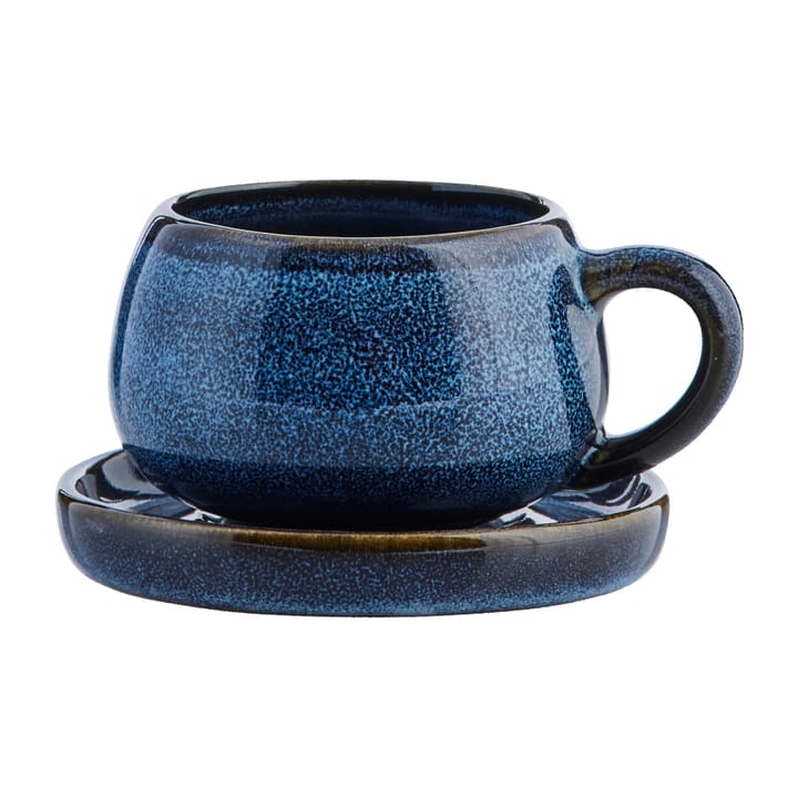 Taza de café espresso con plato Amera 8 cl - Azul - Lene Bjerre