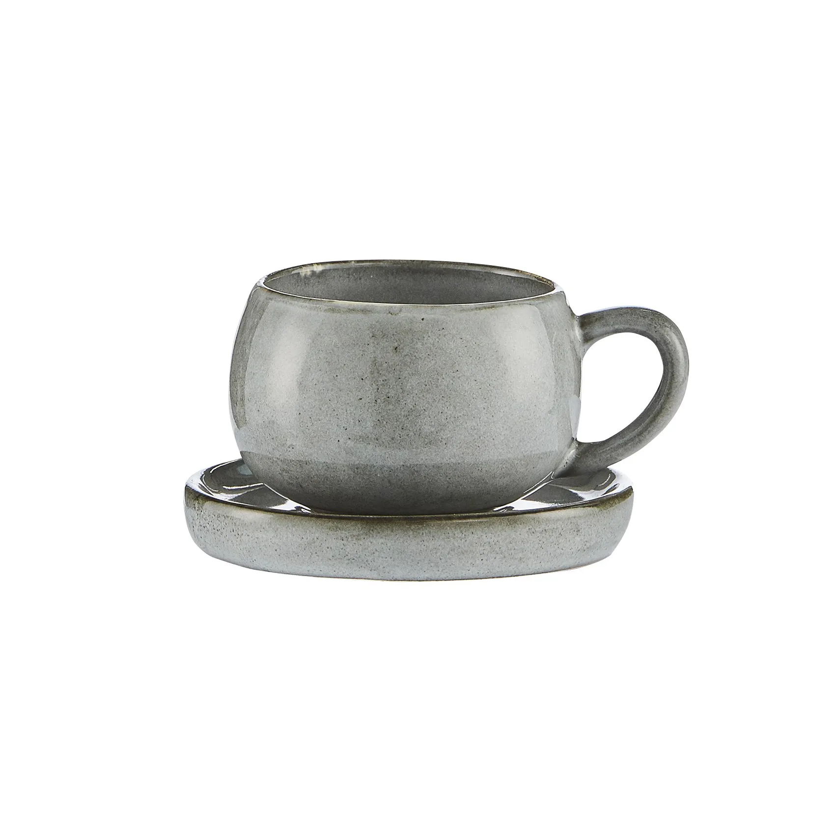 Taza espresso y platillo Amera, gris Lene Bjerre