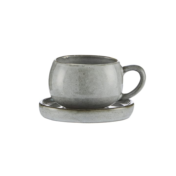 Taza espresso y platillo Amera - gris - Lene Bjerre