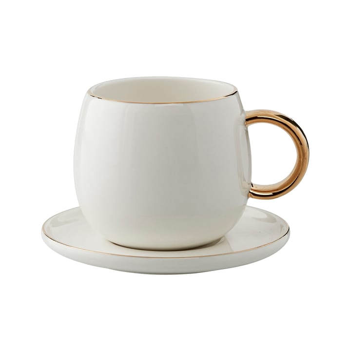 Taza espresso y platillo Clara 15 cl - White-light gold - Lene Bjerre