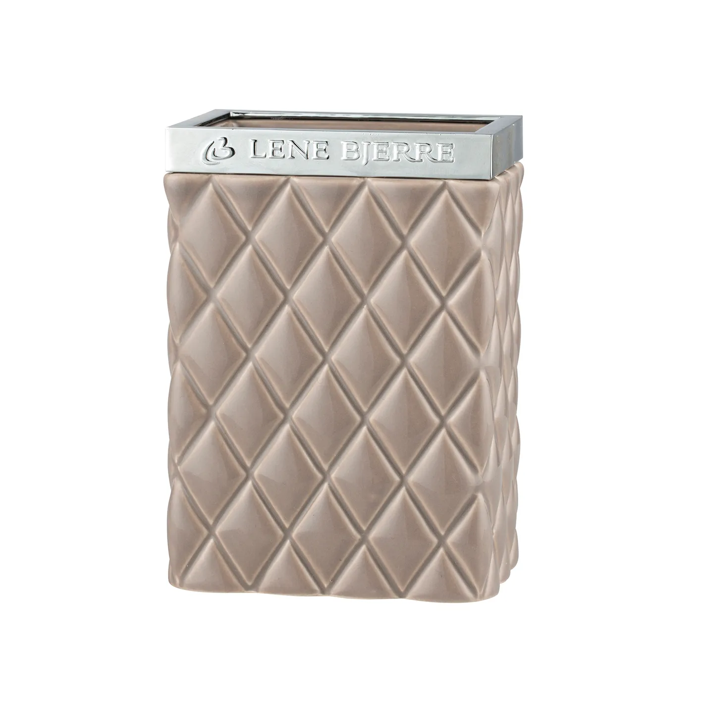Vaso para cepillos Portia, marrón-plata Lene Bjerre
