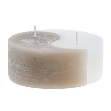 Vela gruesa YingYang Ø13 cm - Silver grey-white - Lene Bjerre