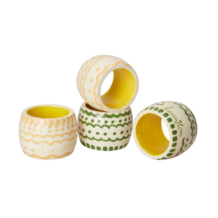 4 Anillos servilleteros Easter Ring in Wood - Green-yellow - Lexington