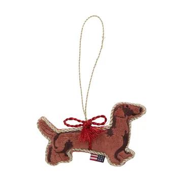 Adorno navideño Dog de terciopelo orgánico - Marrón - Lexington