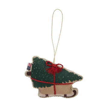 Adorno navideño Dog sleigh de algodón orgánico - Multi - Lexington