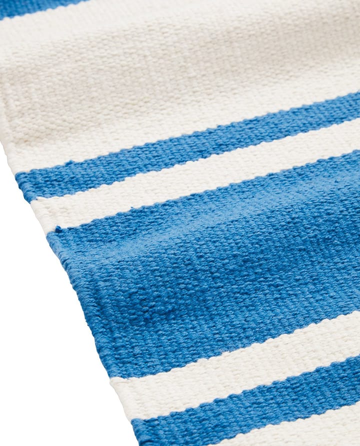 Alfombra de pasillo Organic Striped Cotton 70x130 cm - Blue-white - Lexington