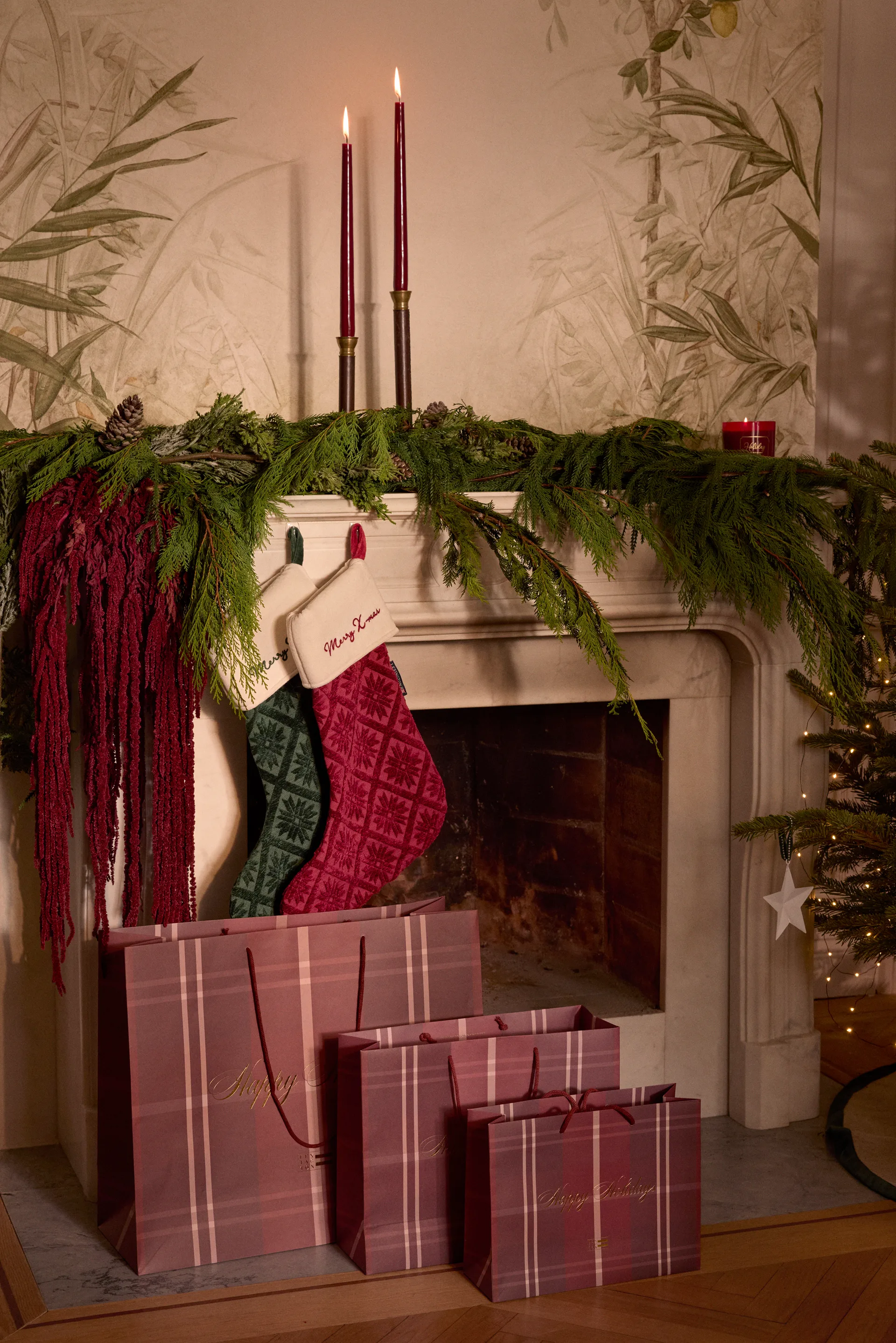 Calcetín de Navidad Jacquard de algodón eco/viscosa, Green Lexington