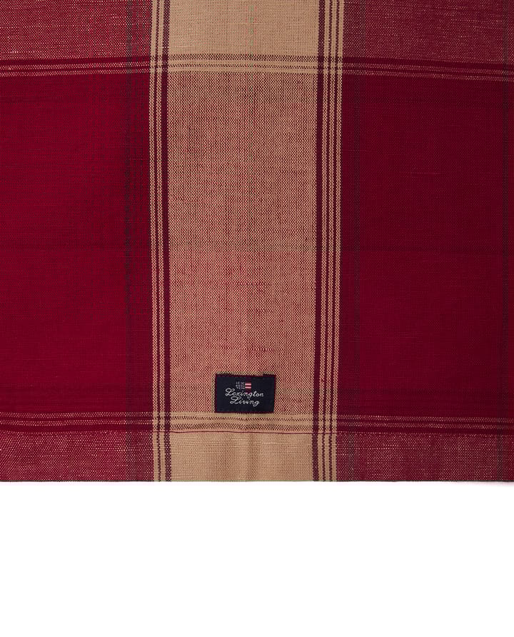 Camino de mesa Checked linen-cotton 50x350 cm, Rojo-beige Lexington