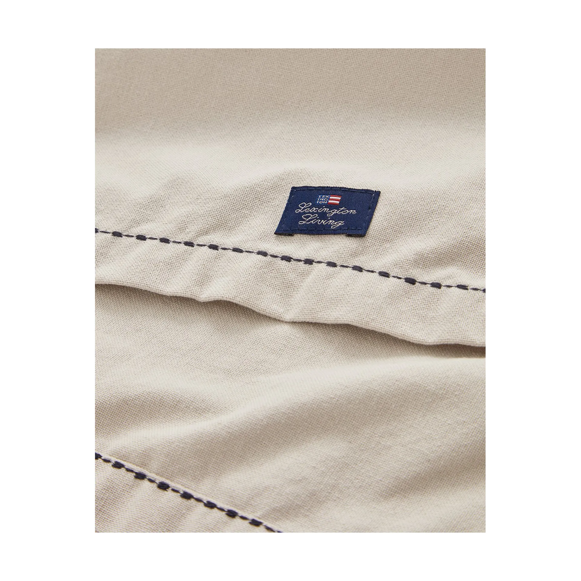 Camino de mesa Organic Cotton Oxford stitches 50x250 cm, Beige Lexington