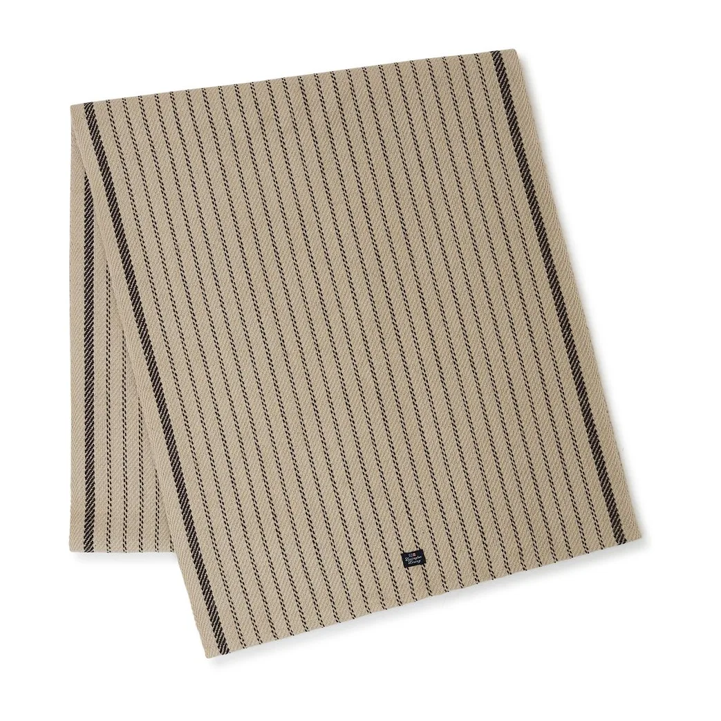 Camino de mesa Striped Jute Cotton 50x250 cm, Beige-dark gray Lexington