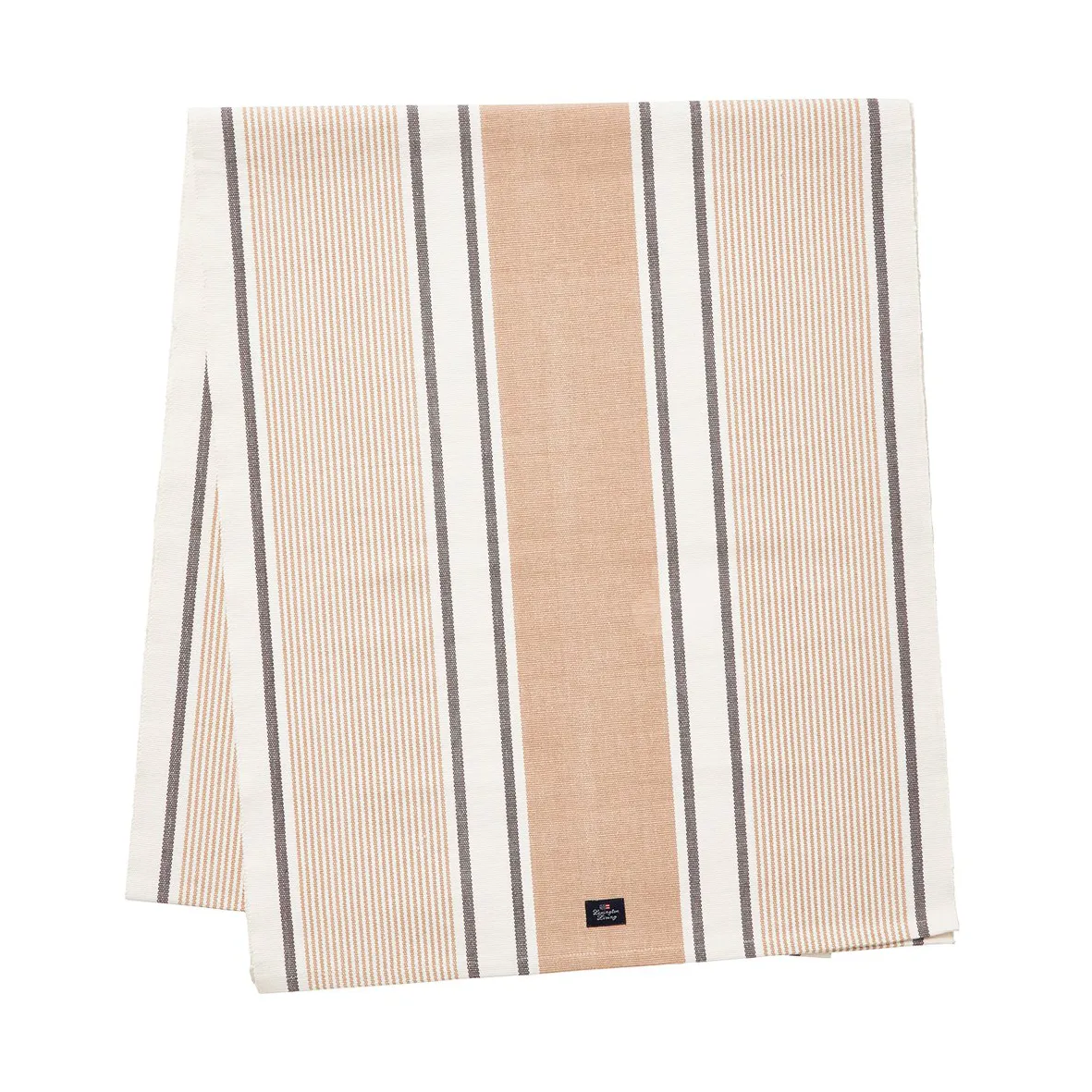 Camino de mesa Striped Organic Cotton 50x250 cm, White-beige Lexington