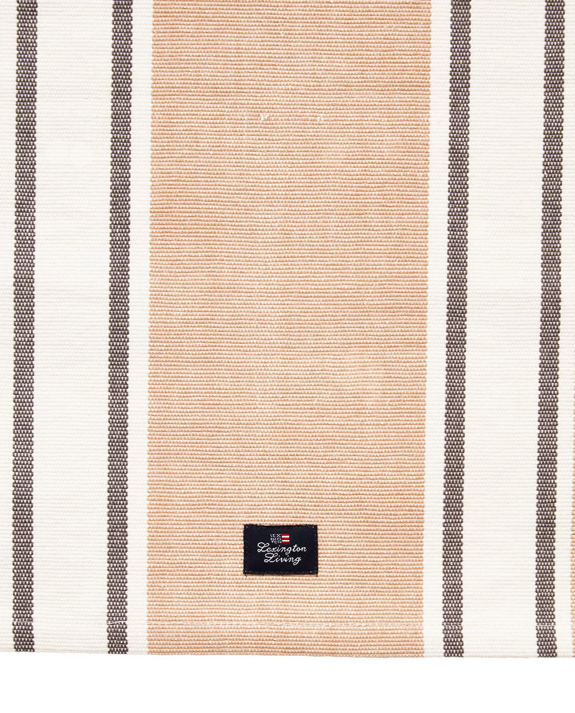 Camino de mesa Striped Organic Cotton 50x250 cm, White-beige Lexington
