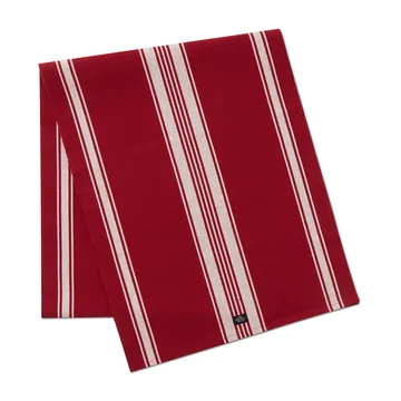 Camino de mesa Striped Organic Cotton Rib 50x250 cm - Rojo-blanco - Lexington