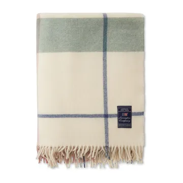 Checked Recycled Manta lana 130x170 cm - Offwhite-verde-rosa - Lexington