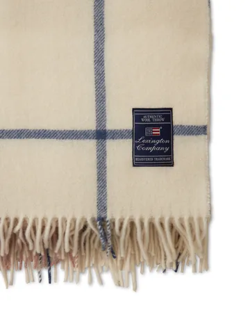 Checked Recycled Manta lana 130x170 cm - Offwhite-verde-rosa - Lexington