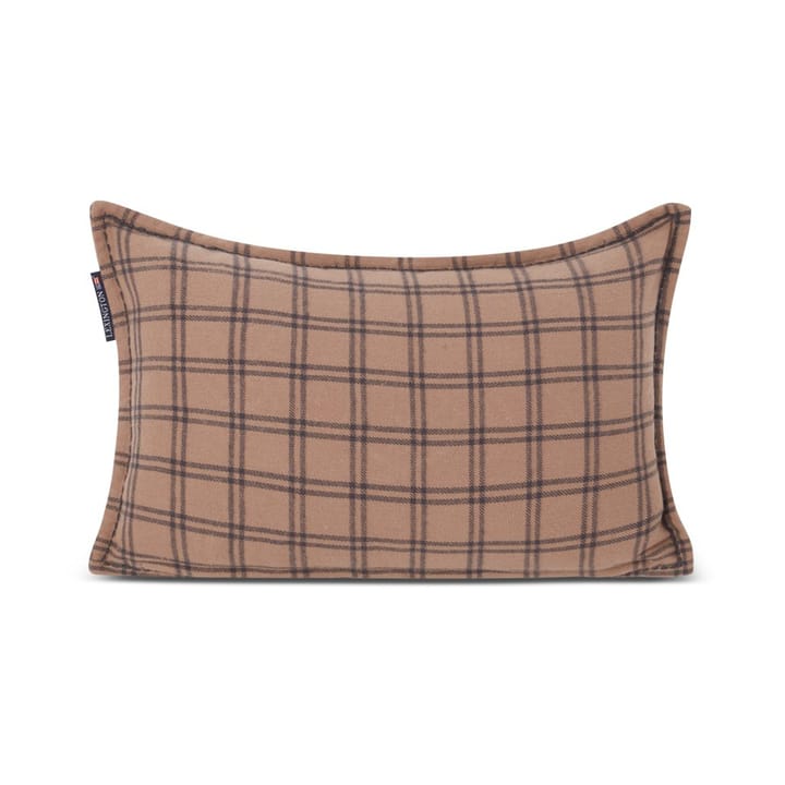 Cojín After Ski Checked Cotton Flannel 30x50 cm, Beige-dark gray Lexington
