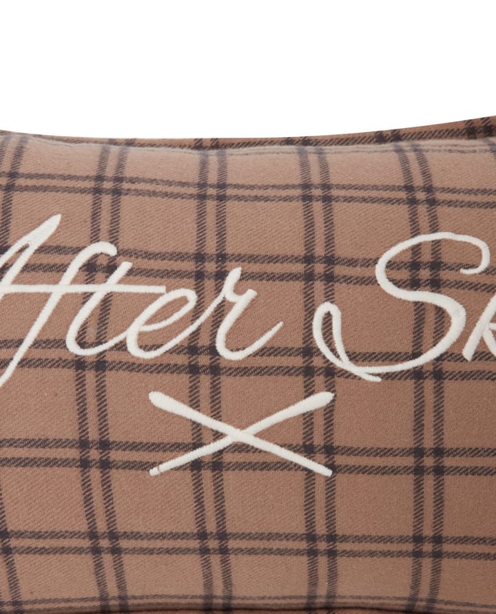 Cojín After Ski Checked Cotton Flannel 30x50 cm, Beige-dark gray Lexington