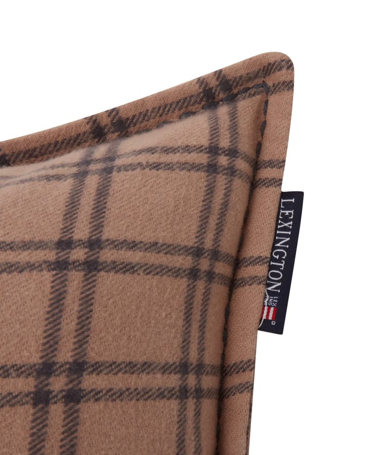 Cojín After Ski Checked Cotton Flannel 30x50 cm, Beige-dark gray Lexington
