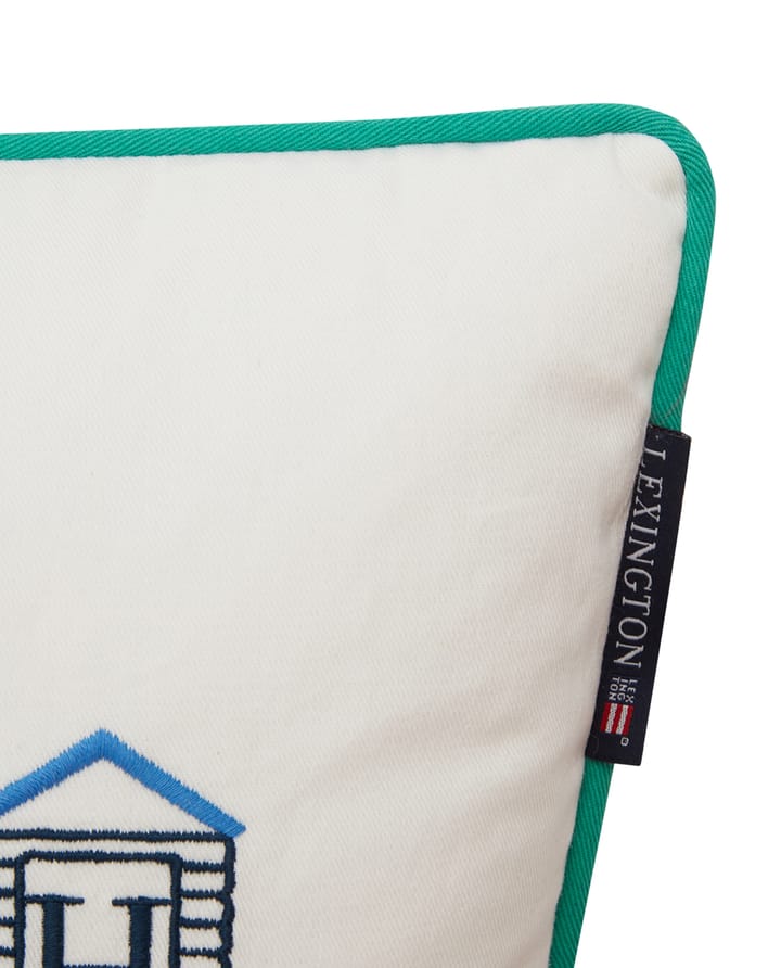 Cojín Beach Club Small Embroidered 30x40 cm, Azul-blanco-verde Lexington