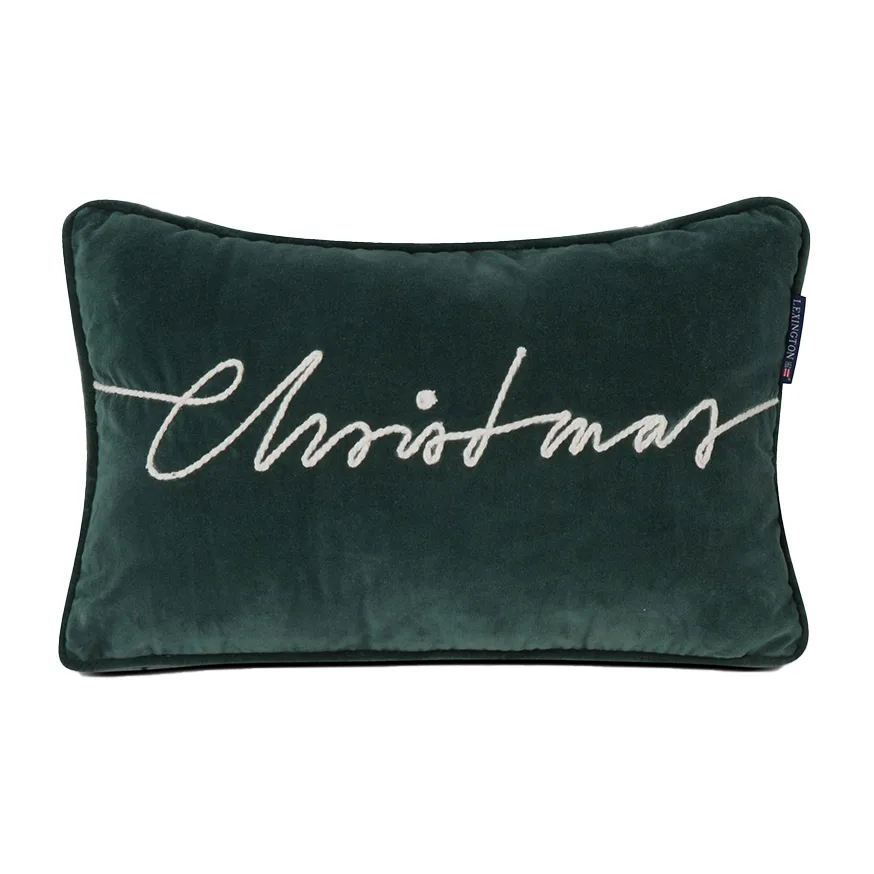 Cojín Christmas Cotton Velvet 30x50 cm, Verde Lexington