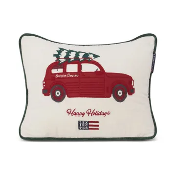 Cojín Holiday Car Organic Cotton Velvet 30x40 cm - White-red multi - Lexington